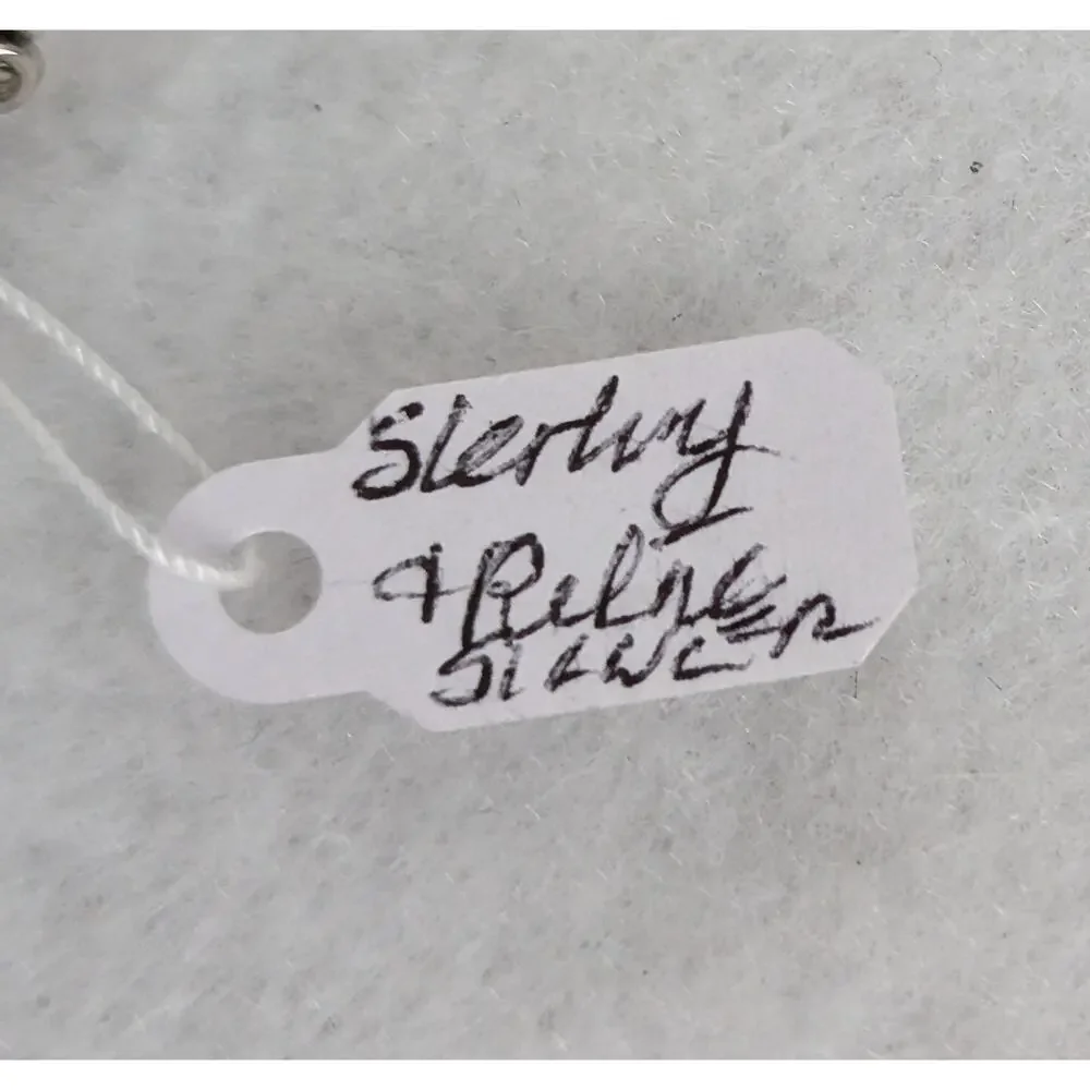 Silver coin pendant Reticulated sterling bail wire necklace 16
